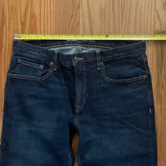 Old Navy Slim Straight Denim Jeans Mens 34x32 Blue Casual Basic Minimalist - Picture 6 of 9